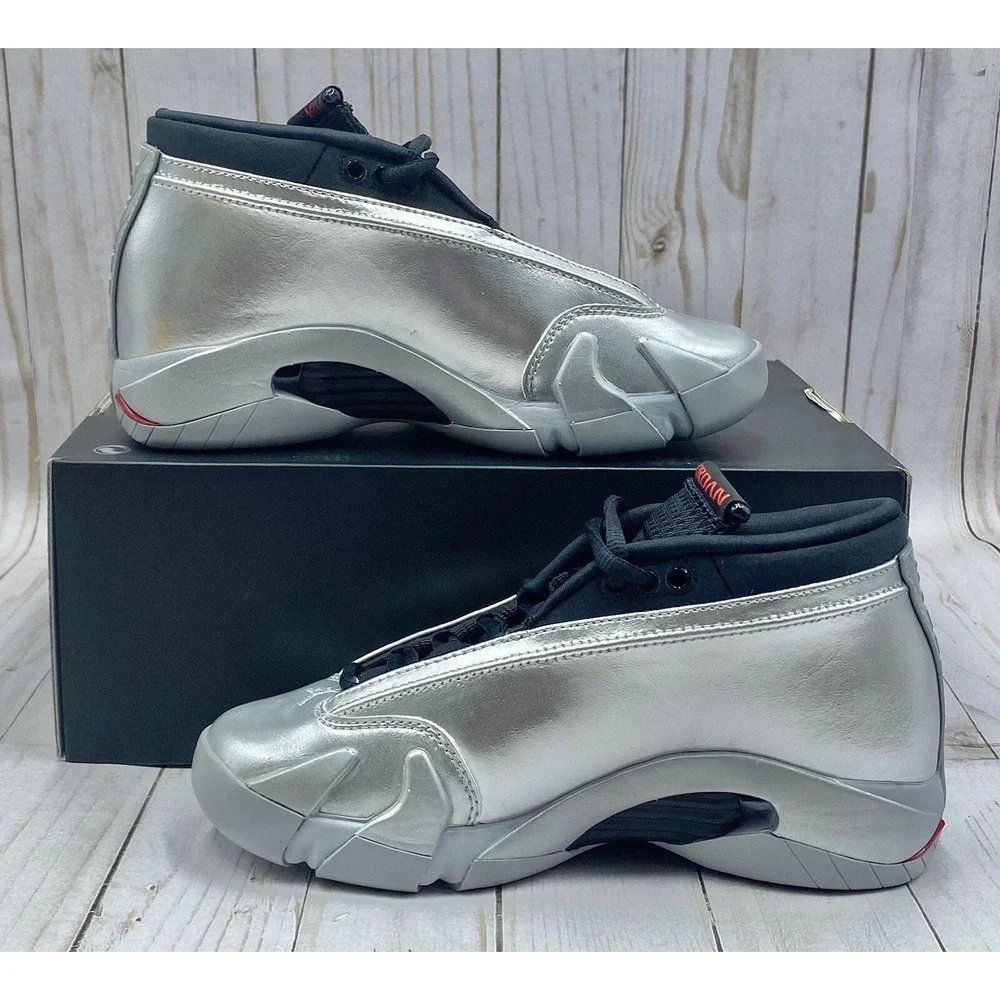Nike Womens Air Jordan Retro 14 Low Metallic Silver Size‎ 5.5 DH4121 060